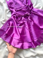 پیراهن ساتن پشت بندی😍 - Image 4