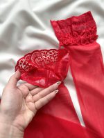 جوراب بلند شیشه ای ژلدار قرمز - Image 2