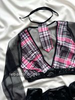 کاستوم فانتزی جورابدار ۴ تیکه صورتی کد 6016 - Image 2