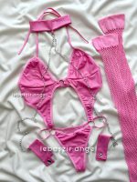 کاستوم فانتزی لاتکس صورتی کد 412