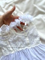 لباس خواب فانتزی فنردار شکوفه ای سفید کد 1226 - Image 6