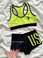 ست نیمتنه و شورت نخی POLO کد 6269 سبز
