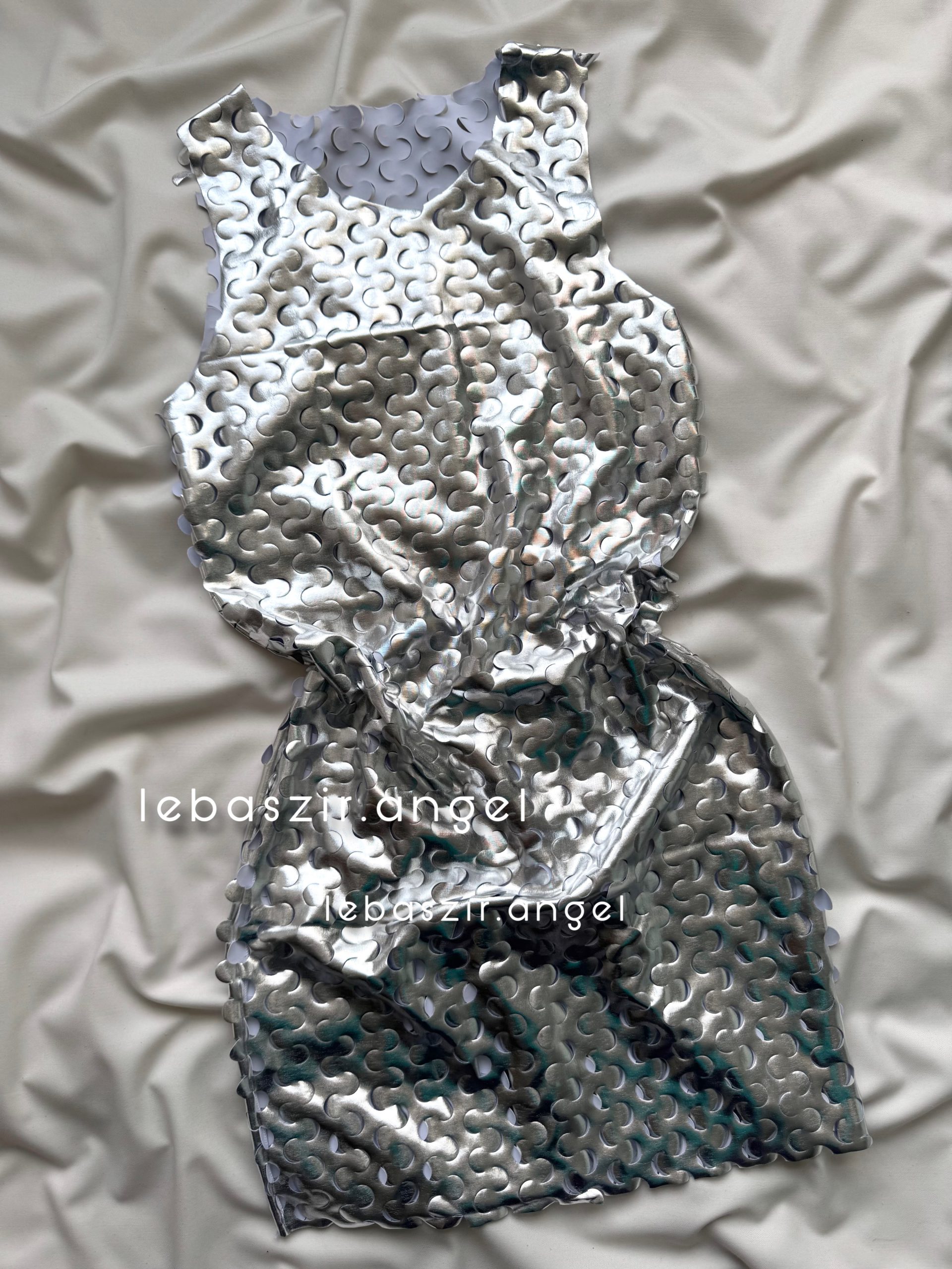 1CEDB348-D686-4F6C-8760-E9AE85885CAA پیراهن فانتزی نقره ای کد 882 - Image 1