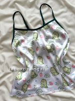 ست تاپ و شلوارک ساتن توت فرنگی🍓 - Image 3