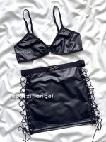 ست نیمتنه و دامن چرمی بغل بندی😻 کد420