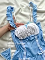پیراهن فانتزی آبی آسمونی کد 0184 - Image 3