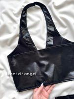 ست کراپ و شورت چرمی بندی کد 2090 - Image 4