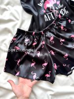 ست تاپ و شلوارک ساتن فلامینگو🦩 - Image 2
