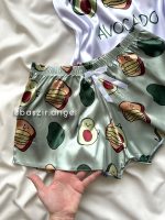 ست تاپ و شلوارک ساتن آووکادو🥑 - Image 2