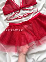 ست فانتزی زنبوری با دامن کد 3010 قرمز - Image 4