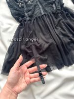 پیراهن فانتزی شکوفه ای با جوراب کد 1201 - Image 4