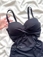 مایو شنا کاپدار مشکی - Image 2