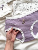 پک شورت نخی گلدار یاسی - Image 2