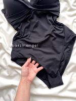 مایو شنا کاپدار مشکی - Image 4