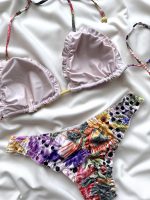 بیکینی گره ای گلدار بنفش سایز ۳۸ تا ۴۲ - Image 5