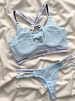 ست نیمتنه و شورت نخی Calvin Klein کد 5000 آبی آسمونی - Image 4