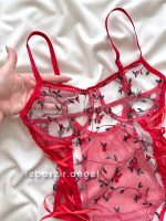 بادی گلدار قرمز😻 کد 7001 - Image 2