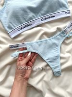 ست نیمتنه و شورت نخی Calvin Klein کد 5000 آبی آسمونی - Image 2