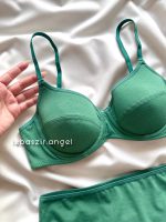 ست سوتین و شورت نخی فنردار سبز - Image 2